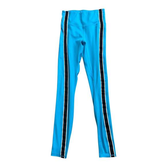 Under Armour Pants - Under Armour Leggings Womens S Blue Black Fitted Side Stripe High Rise Pockets